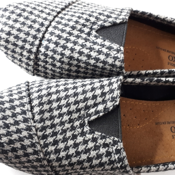 XOXO Houndstooth Canvas Slip On Flat Shoes Leather - Picture 3 of 10